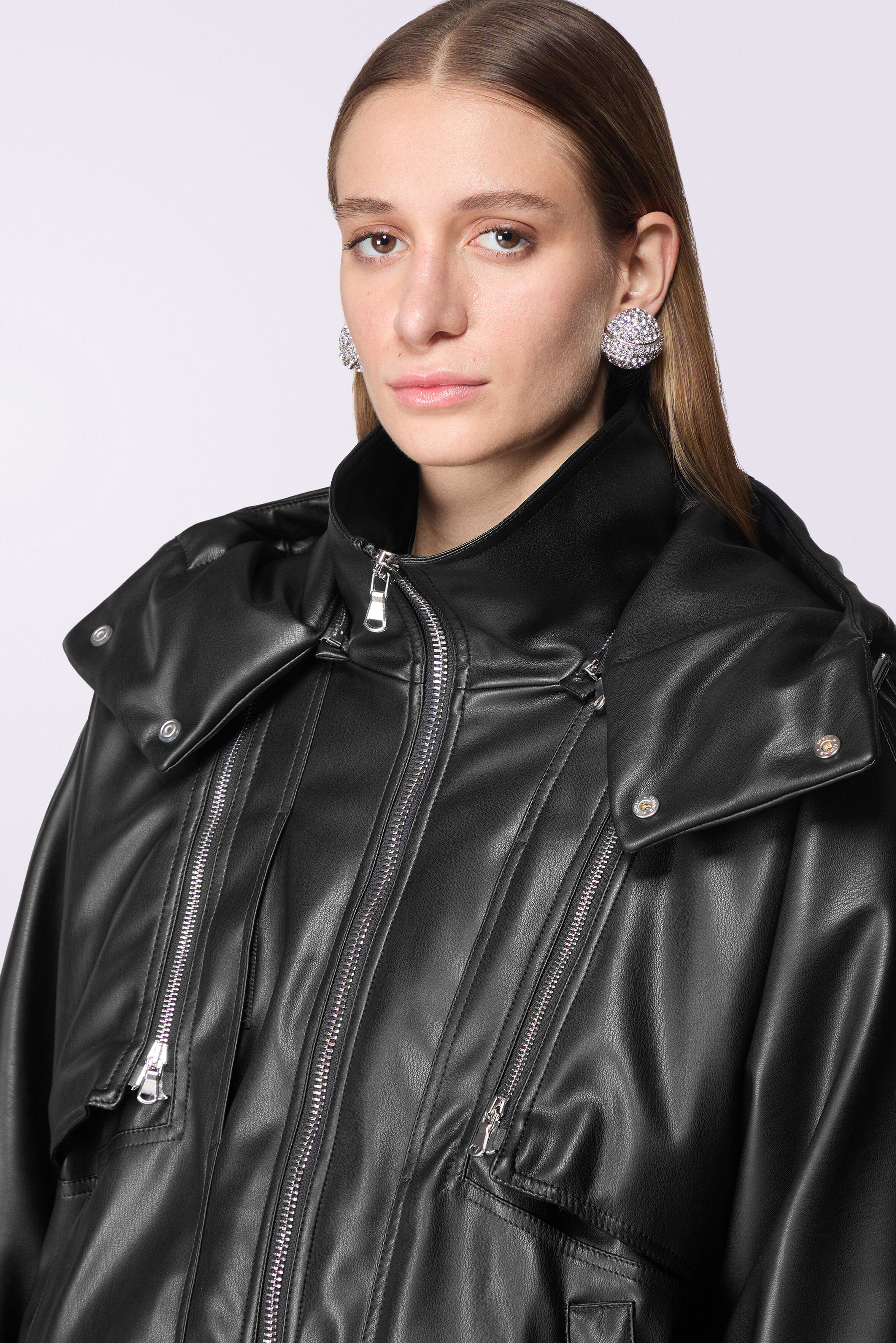 Unisex Faux Leather Jacket Black